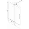 Mexen Velar Duschwand 2-flügelig verschiebbar 170 x 150 cm, graphit, gebürstet gold - 896-170-000-41-55