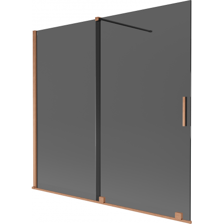 Mexen Velar Duschwand, 2-flügelig, 170 x 150 cm, grafit, gebürstetes Kupfer - 896-170-000-41-65