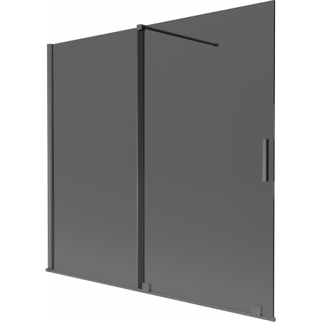 Mexen Velar Duschabtrennung für Badewanne, 2-flügelig, 170 x 150 cm, graphit, gebürstet gun gray - 896-170-000-41-66