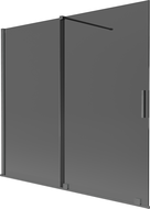Mexen Velar Duschabtrennung für Badewanne, 2-flügelig, 170 x 150 cm, graphit, gebürstet gun gray - 896-170-000-41-66