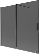 Mexen Velar Badewannenabtrennung 2-flügelig verschiebbar 170 x 150 cm, grafit, gun metal - 896-170-000-41-95