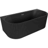 Mexen Sella freistehende, geriffelte Badewanne 170 x 80 cm, Schwarz matt, Überlauf Gun Metal - 52711708071-95