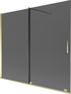 Mexen Velar Duschwand 2-teilig, verschiebbar 180 x 150 cm, Graphit, Gold - 896-180-000-41-50