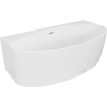 Mexen Bruna freistehende, wandnahe Badewanne 150 x 82 cm, weiße Glanz, Überlauf chrom - 52731508200-01