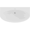 Mexen Bruna freistehende, wandnahe Badewanne 150 x 82 cm, weiße Glanz, Überlauf chrom - 52731508200-01