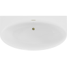Mexen Bruna freistehende an der Wand befestigte Badewanne 150 x 82 cm, weiß glänzend, Überlauf gold - 52731508200-50
