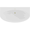 Mexen Bruna freistehende halbeingebaute Badewanne 150 x 82 cm, weiß glänzend, Überlauf gebürstet gold - 52731508200-55