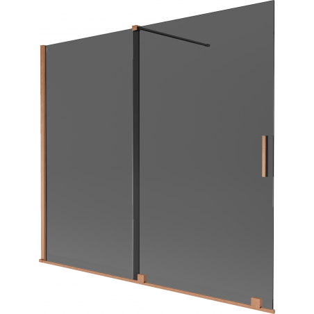 Mexen Velar Duschabtrennung 2-flügelig verschiebbar 180 x 150 cm, grafit, gebürstetes Kupfer - 896-180-000-41-65