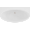 Mexen Bruna freistehende wandmontierte Badewanne 150 x 82 cm, weiß glänzend, Überlauf aus gebürstetem Kupfer - 52731508200-65