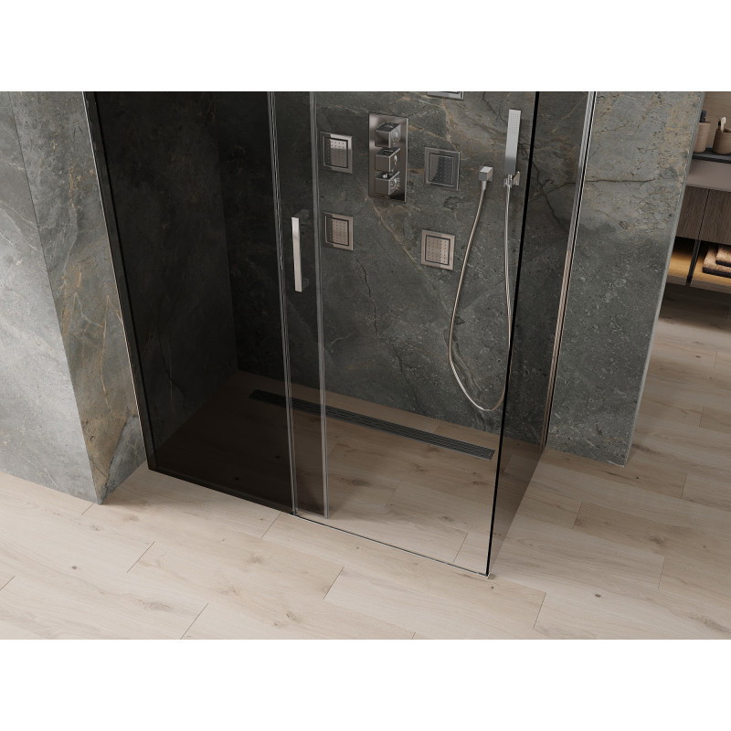 Mexen Omega Schiebedusche 140 x 80 cm, Graphit, Chrom - 825-140-080-01-40