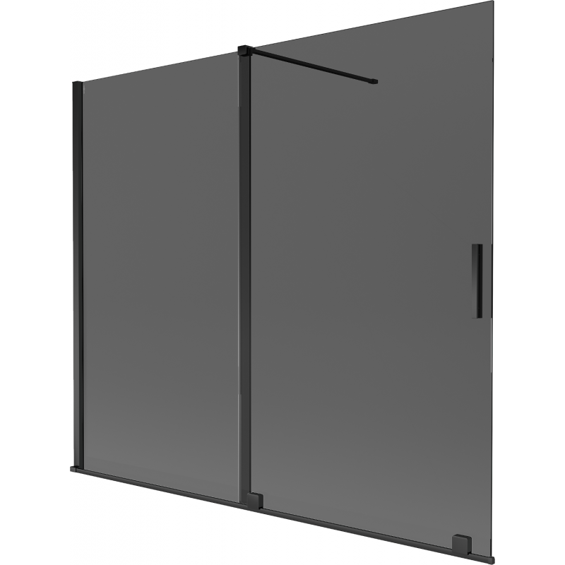 Mexen Velar 2-flügelige Duschabtrennung 180 x 150 cm, Graphit, Schwarz - 896-180-000-41-70