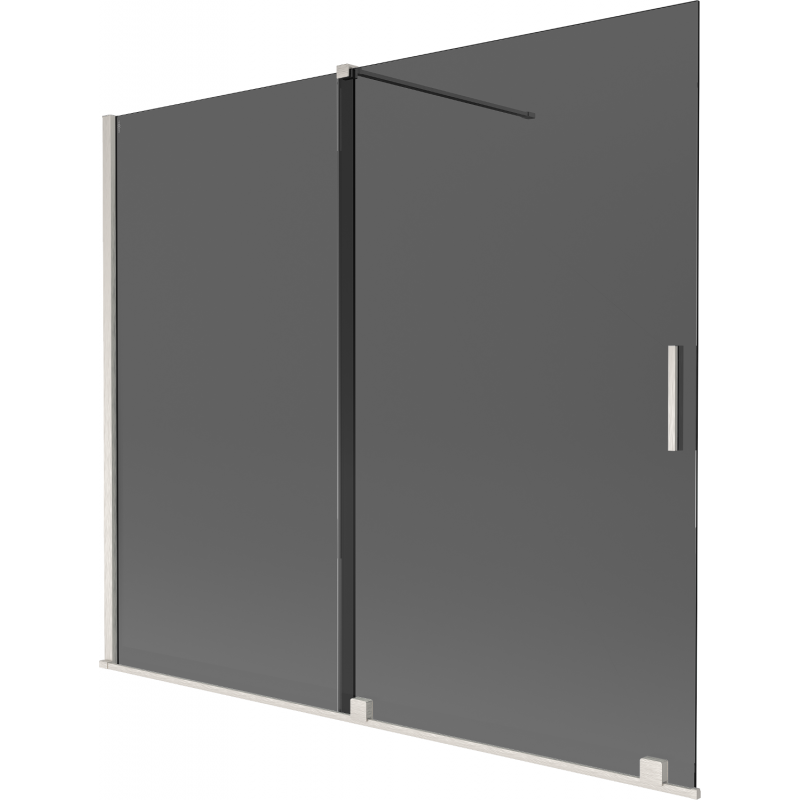 Mexen Velar Zweiflügelige verschiebbare Duschwand 180 x 150 cm, Graphit, gebürsteter Nickel - 896-180-000-41-97