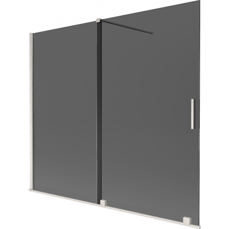 Mexen Velar Zweiflügelige verschiebbare Duschwand 180 x 150 cm, Graphit, gebürsteter Nickel - 896-180-000-41-97