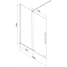 Mexen Velar Zweiflügelige verschiebbare Duschwand 180 x 150 cm, Graphit, gebürsteter Nickel - 896-180-000-41-97