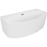Mexen Bruna freistehende wandmontierte Badewanne 150 x 82 cm, weiß glänzend, Überlauf Gun Metal - 52731508200-95