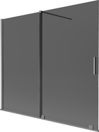 Mexen Velar 2-flügelige, verschiebbare Badewannenwand 180 x 150 cm, graphit, Gun Metal - 896-180-000-41-95