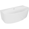 Mexen Bruna freistehende Anbau-Badewanne 170 x 88 cm, weiß glänzend, Überlauf Chrom - 52731708800-01