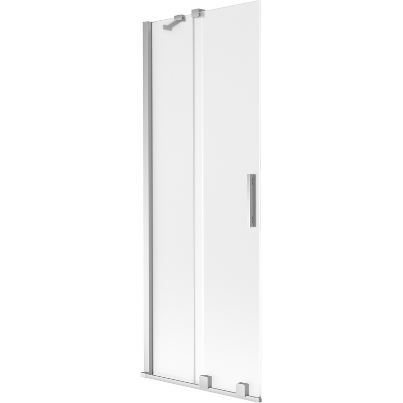 Mexen Velar zweiflügelige verschiebbare Badewannenabtrennung 70 x 150 cm, Eisblumenglas, Chrom - 896-070-000-31-01