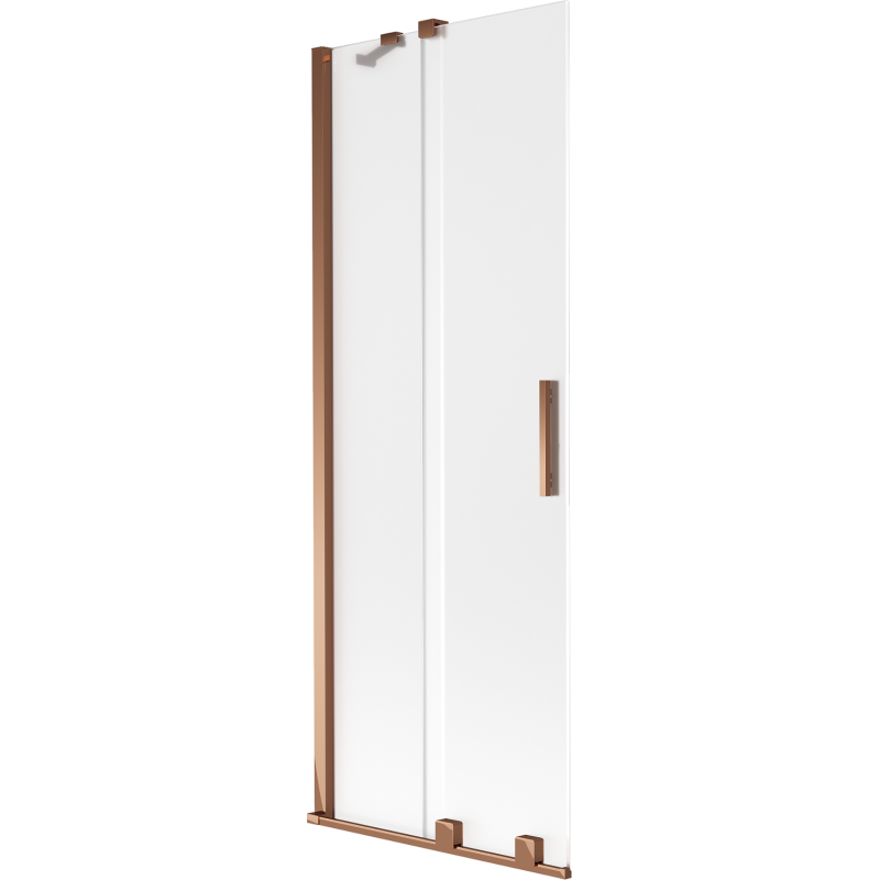 Mexen Velar Badewannenabtrennung 2-flügelig verschiebbar 70 x 150 cm, satiniert, Roségold - 896-070-000-31-60