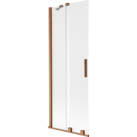 Mexen Velar Badewannenfaltwand 2-flügelig Schiebe 70 x 150 cm, matt, gebürstetes Kupfer - 896-070-000-31-65