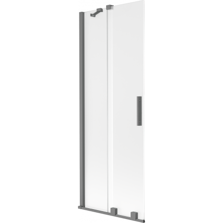 Mexen Velar Duschwand 2-flügelig, verschiebbar 70 x 150 cm, mattiert, gun metal - 896-070-000-31-95