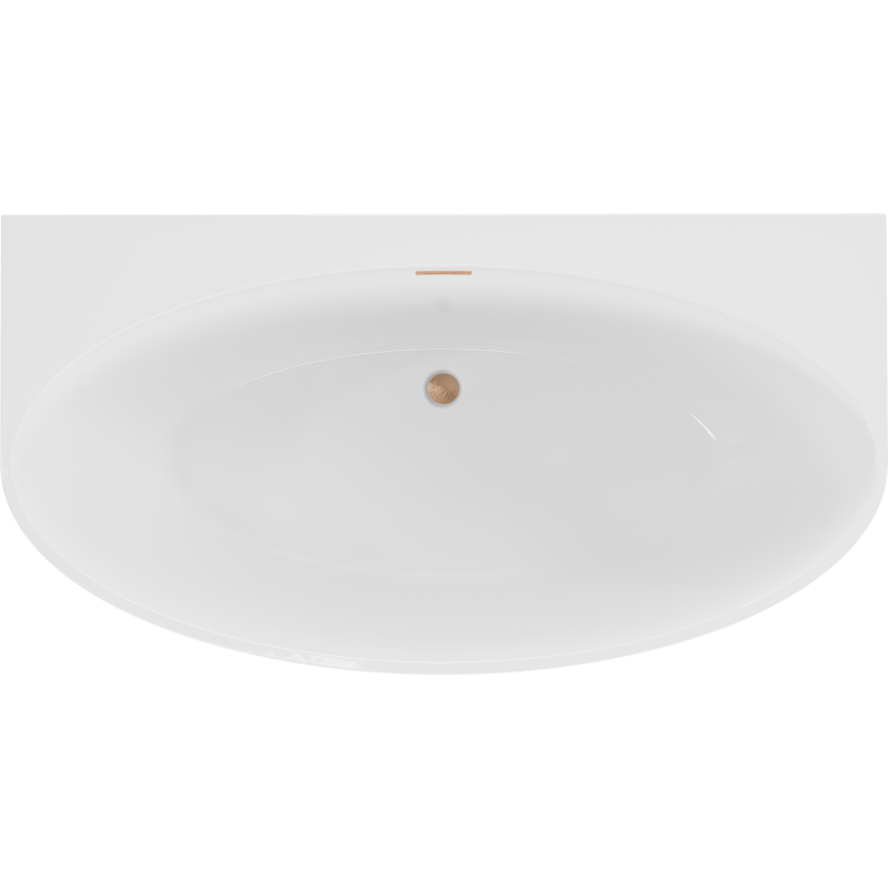 Mexen Bruna freistehende Anbauwanne 170 x 88 cm, weiß glänzend, Überlauf gebürstetes Kupfer - 52731708800-65