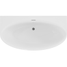 Mexen Bruna freistehende Wandbadewanne 170 x 88 cm, weiß glänzend, mit Überlauf in gebürstetem Gun Gray - 52731708800-66