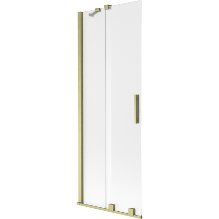 Mexen Velar 2-flügelige, verschiebbare Badewannenabtrennung 75 x 150 cm, matt, gebürstetes Gold - 896-075-000-31-55
