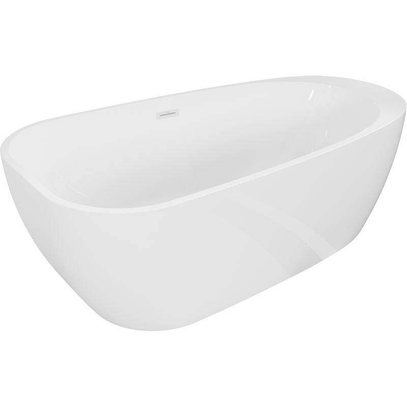 Mexen Giada freistehende Badewanne 170 x 90 cm, weiß glänzend, weißer Überlauf - 52741709000-20