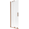 Mexen Velar Badewannenabtrennung 2-flügelig, verschiebbar 75 x 150 cm, matt, gebürstetes Kupfer - 896-075-000-31-65