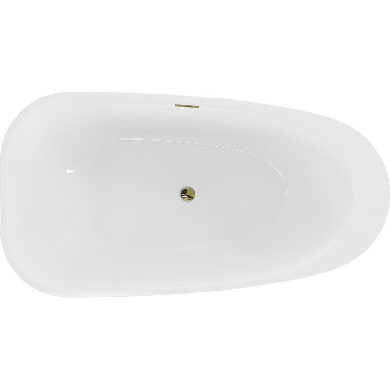 Mexen Giada freistehende Badewanne 170 x 90 cm, weiß glänzend, goldener Überlauf - 52741709000-50