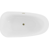 Mexen Giada freistehende Badewanne 170 x 90 cm, weiß glänzend, goldener Überlauf - 52741709000-50