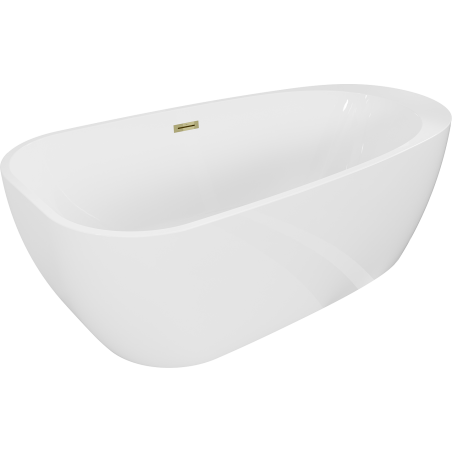 Mexen Giada freistehende Badewanne 170 x 90 cm, weiß glänzend, goldener Überlauf - 52741709000-50