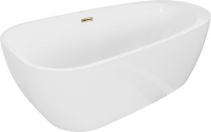 Mexen Giada freistehende Badewanne 170 x 90 cm, weiß glänzend, goldener Überlauf - 52741709000-50