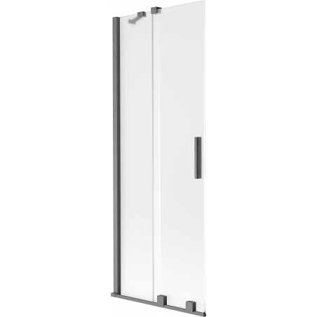 Mexen Velar Duschabtrennung 2-flügelig, verschiebbar 75 x 150 cm, matt, gebürstetes Gun Gray - 896-075-000-31-66