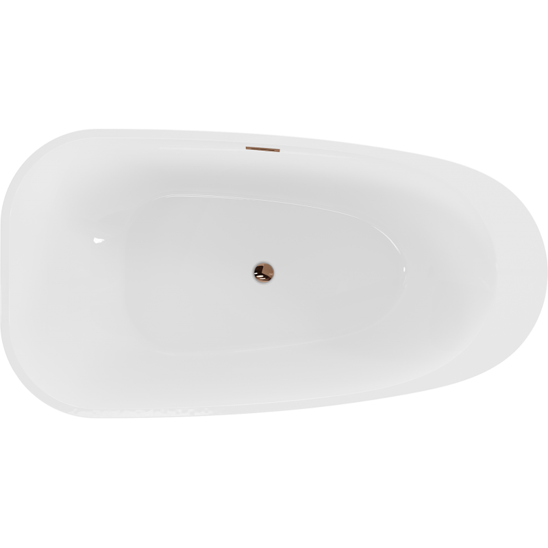 Mexen Giada freistehende Badewanne 170 x 90 cm, weiß glänzend, Überlauf Roségold - 52741709000-60
