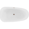 Mexen Giada freistehende Badewanne 170 x 90 cm, weiß glänzend, Überlauf Roségold - 52741709000-60