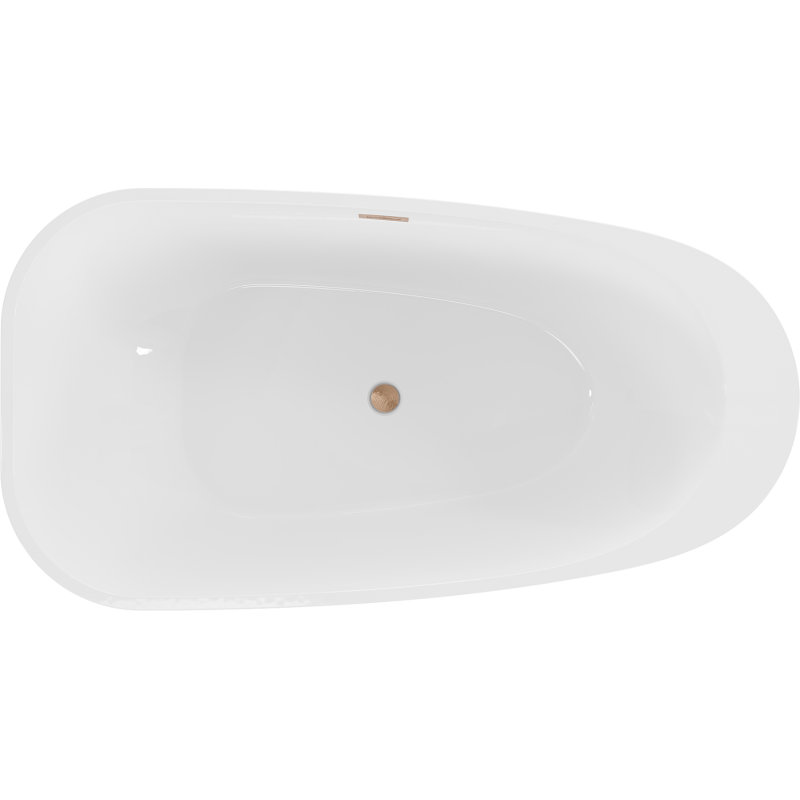 Mexen Giada freistehende Badewanne 170 x 90 cm, weiß glänzend, Überlauf gebürstetes Kupfer - 52741709000-65