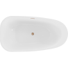 Mexen Giada freistehende Badewanne 170 x 90 cm, weiß glänzend, Überlauf gebürstetes Kupfer - 52741709000-65