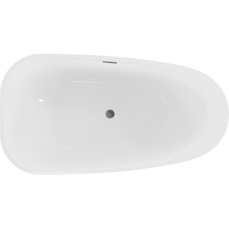 Mexen Giada freistehende Badewanne 170 x 90 cm, weiß glänzend, Überlauf gun gray gebürstet - 52741709000-66