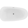 Mexen Giada freistehende Badewanne 170 x 90 cm, weiß glänzend, Überlauf gun gray gebürstet - 52741709000-66