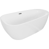 Mexen Giada freistehende Badewanne 170 x 90 cm, weiß glänzend, Überlauf gun gray gebürstet - 52741709000-66