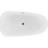 Mexen Giada freistehende Badewanne 170 x 90 cm, weiß glänzend, schwarzer Überlauf - 52741709000-70
