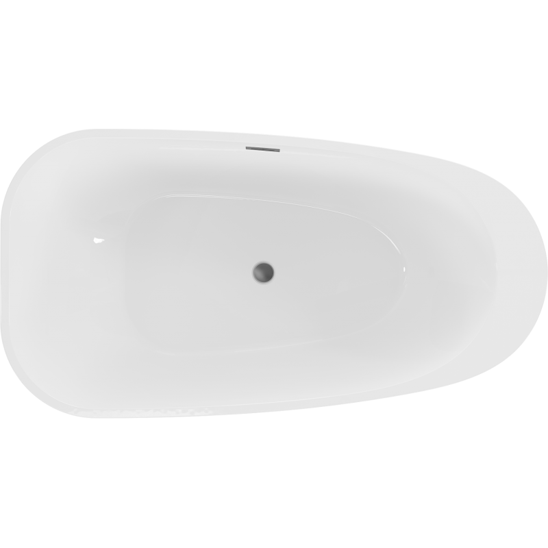 Mexen Giada freistehende Badewanne 170 x 90 cm, Weiß Glanz, Überlauf Gun Metal - 52741709000-95