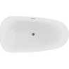 Mexen Giada freistehende Badewanne 170 x 90 cm, Weiß Glanz, Überlauf Gun Metal - 52741709000-95
