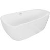 Mexen Giada freistehende Badewanne 170 x 90 cm, weiß glänzend, Überlauf gebürstetes Nickel - 52741709000-97