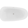 Mexen Giada freistehende Badewanne 170 x 90 cm, weiß glänzend, Überlauf gebürstetes Nickel - 52741709000-97