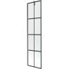 Mexen Next Badewannenabtrennung 1-flügelig 50 x 150 cm, schwarzes Gitter, gebürstetes Gun Gray - 895-050-000-00-77-66