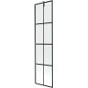 Mexen Next Badewannenabtrennung, 1-teilig, 50 x 150 cm, schwarzes Gitter, gebürstetes Gun Gray - 895-050-000-00-77-66