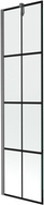 Mexen Next Badewannenabtrennung 1-flügelig 50 x 150 cm, schwarzes Gitter, gebürstetes Gun Gray - 895-050-000-00-77-66